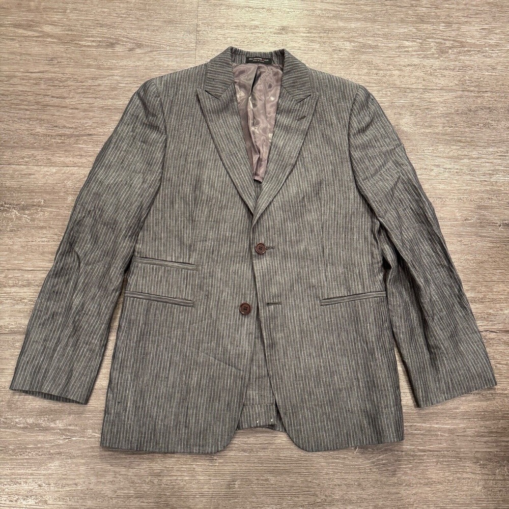 John Varvatos Blazer Womens 35 R Gray 100% Linen Blend Sport‎ Coat Single Vented